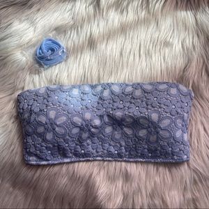Victoria’s Secret Blue Lace Bandeau Bikini Top